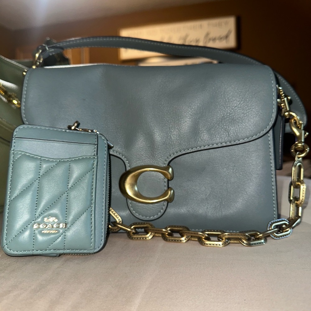Coach Chain Tabby and Matching Zip Card Case Wallet
